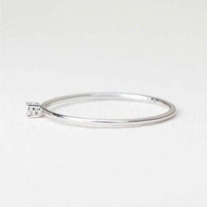 3mm Thin Moissanite Ring in Sterling Silver