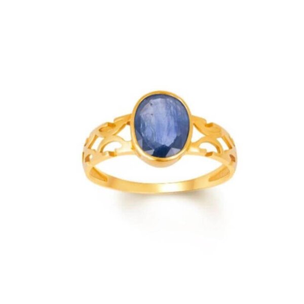 Natural and Certified Blue Sapphire, Neelam Ring In Oval Shape