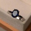 Oval Cut Blue Sapphire Ring