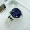 Natural Blue Sapphire (Neelam) Oval Shape Gemstone Ring