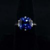 cushion cut blue sapphire ring