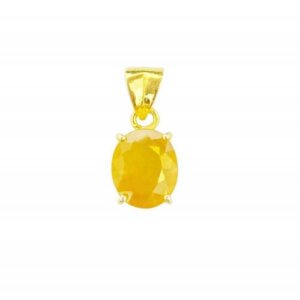 100% Natural & Certified Yellow Sapphire Pendant