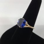 cushion cut blue sapphire ring