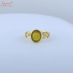 natural yellow sapphire ring in panchdhatu