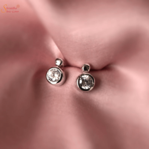 New Fashionable Moissanite Diamond Earring Tops In Sterling Silver