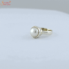 natural and certified pearl ring in sterling silver