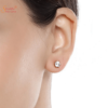 Glossy Moissanite Earring tops In Sterling silver