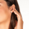 white moissanite earring tops