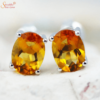100% Natural And Certified Citrine Earring Tops