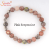 natural pink serpentine gemstone bracelet