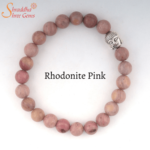 natural rhodonite pink gemstone bracelet