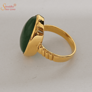 Moldavite Gemstone Silver And Gold Ring