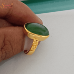 moldavite gemstone gold and silver ring