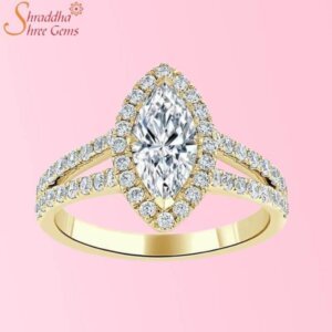 Marquise Shape Moissanite Diamond Promise Ring