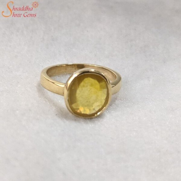 Certified yellow sapphire gemstone ring