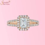 Emerald Shape Moissanite Diamond Ring