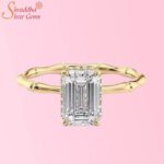 Emerald Shape Moissanite Diamond Solitaire Ring