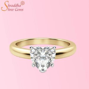 Heart Shape Moissanite Diamond Solitaire Ring