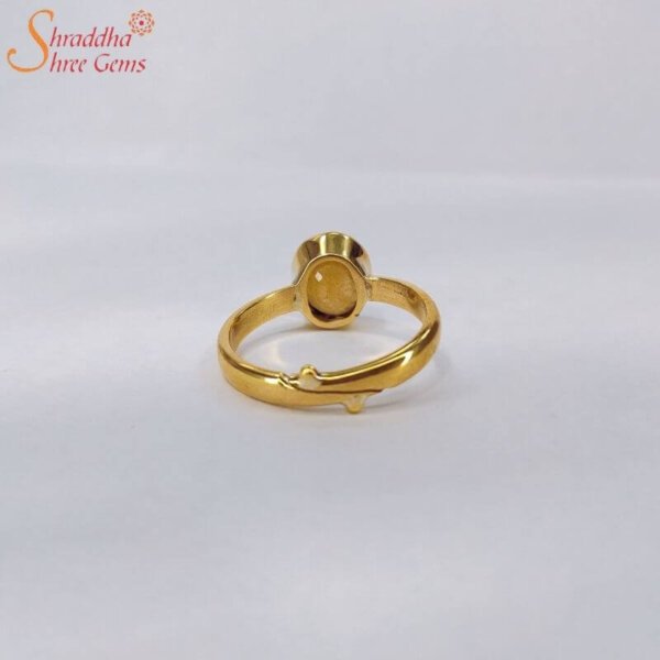 Adjustable Yellow Sapphire Gemstone Ring