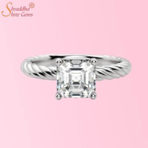 Princess Shape Moissanite Diamond Solitaire Ring