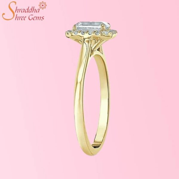 emerald cut moissanite diamond promise ring