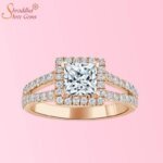 princess shape moissanite diamond ring