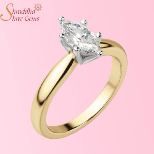 Marquise shape moissanite diamond solitaire ring