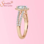 Pear shape moissanite diamond promise ring
