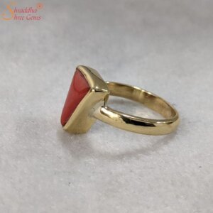Natural Coral Gemstone Ring In Sterling Silver Or Gold