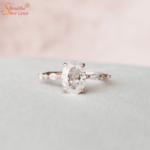 Oval Shape Moissanite Diamond Engagement Ring