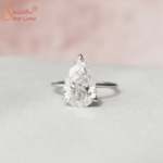 Beautiful Pearl Shape Moissanite Diamond Ring
