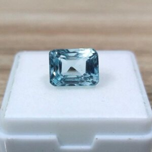 Certified Emerald Shape Aquamarine Gemstone