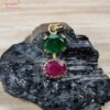Emerald And Ruby Gemstone Pendant