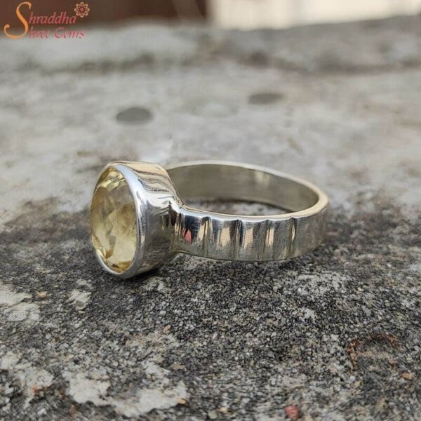 certified citrine (sunela) gemstone ring