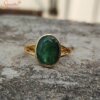 natural certified emerald gemstone ring in panchdhatu
