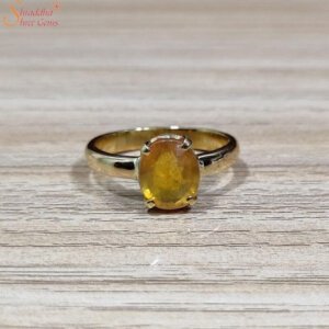 Natural Yellow Sapphire (Pukhraj) Gemstone Ring