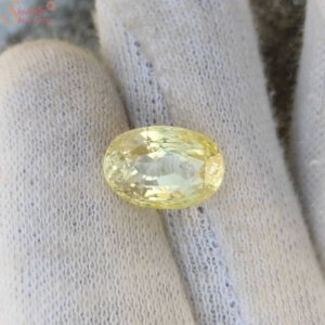 Oval Shape 9.15 Carat Yellow Sapphire Gemstone