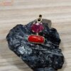 ruby and coral gemstone pendant