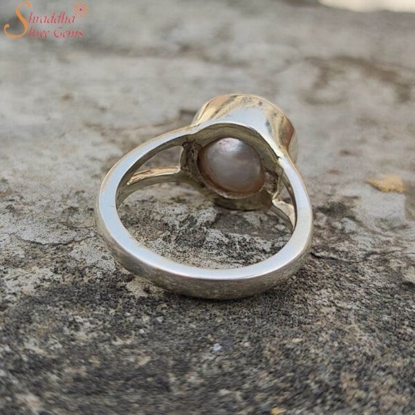 certified pearl moti gemstone ring
