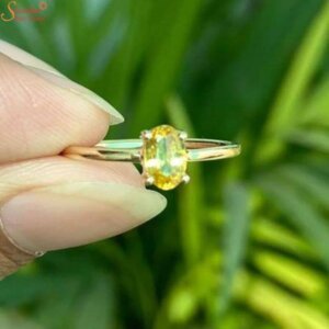 Natural Ceylon Yellow Sapphire Ring, Pukhraj Ring