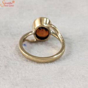 Certified Hessonite Garnet Gemstone Ring, Gomed Ring