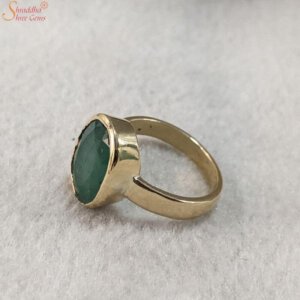 Natural Oval Shape Emerald Ring, Panna Gemstone Ring