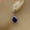 pear shape blue sapphire gemstone earrings