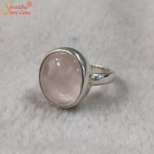 Natural Rose Quartz Ring, Love Stone Ring