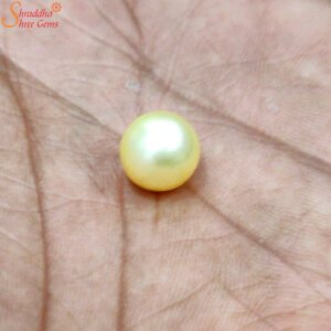 Natural Yellow Pearl Gemstone, South Sea Moti Stone