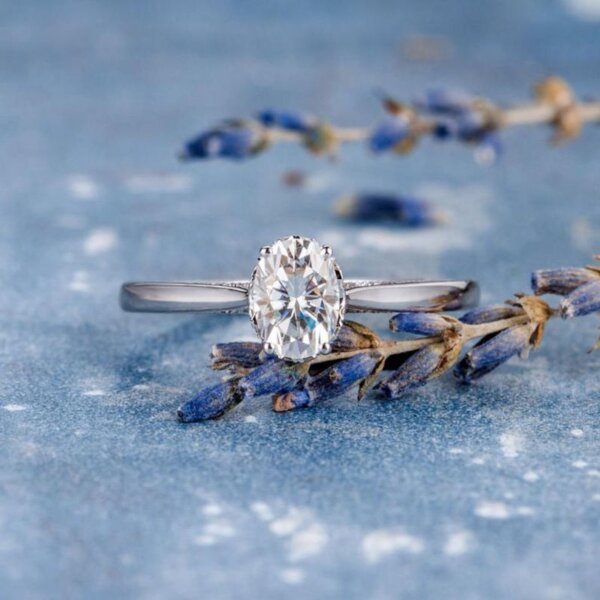 2 carat moissanite diamond solitaire ring