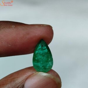 2 Carat Pear Shape Loose Emerald Gemstone, Panna Stone
