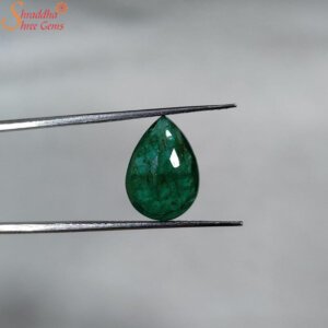 Pear Shape 3 Carat Loose Emerald Gemstone, Panna Stone
