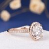 oval shape moissanite diamond bridal ring