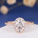 oval shape moissanite diamond bridal ring